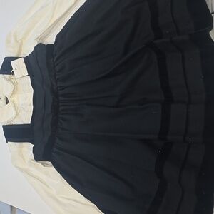 NWT ✅ MAGIL 2 PC Black Jumper & White Ruffled Blouse ~ Size 8 Girls ~ NWT(*)